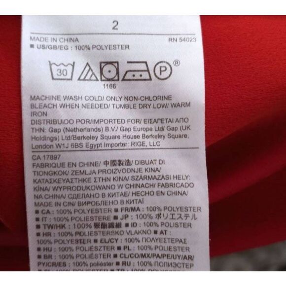 BANANA REPUBLIC RED FLUTTER SLEEVE SHIFT DRESS SZ.2 EUC. - Picture 6 of 6